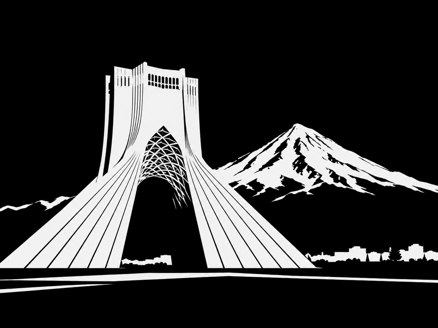 Azadi Tower and Mount Damavand — Iran